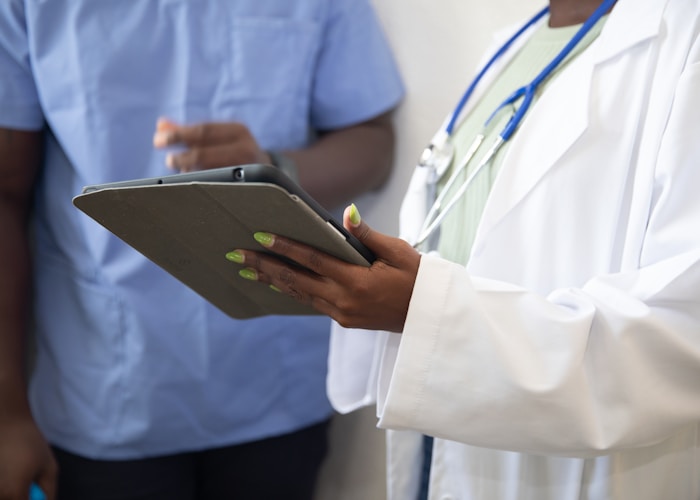Healthcare professionals collaborating